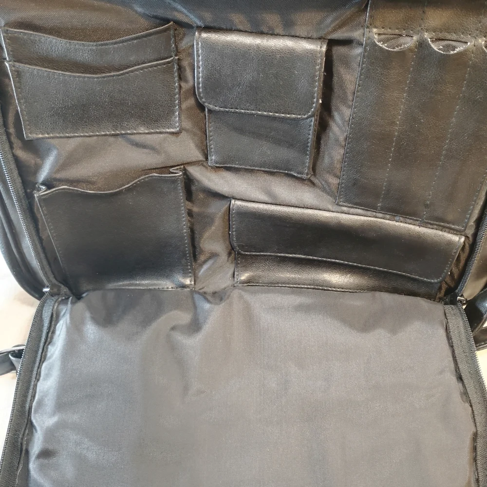 Hazel Black Leather  Briefcase/Laptop Organizer Messenger Bag